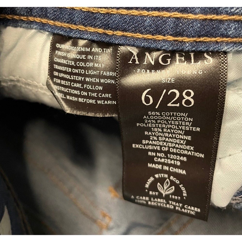 Angels Forever Young Everflex Curvy Skinny Jeans Medium Wash Blue Size 6/28 - Picture 3 of 11